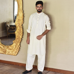 Tela de viscosa, cachemira y seda con diseño de tejido Kurta para hombres, ropa tradicional india, lista para usar en bodas, Salwar Kameez - Product Image 1