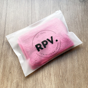 Custom Horizontal Frosted Zipper <b>Bags</b> - Matte Transparent Poly Packaging <b>for</b> Socks & Apparel Branding - Product Image 4