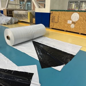Super Large 5mil 6mil Black <strong>on</strong> White Polythene Plastic Agriculture Silo Silage Tarp <strong>Rolls</strong> for <strong>Grass</strong> Corn hay Maize Grain Storage - Product Image 4