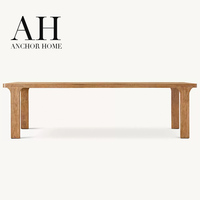 Ensemble de salle à manger en bois naturel au design italien moderne avec 8 chaises, table à manger rectangulaire en chêne de luxe assemblée, meubles