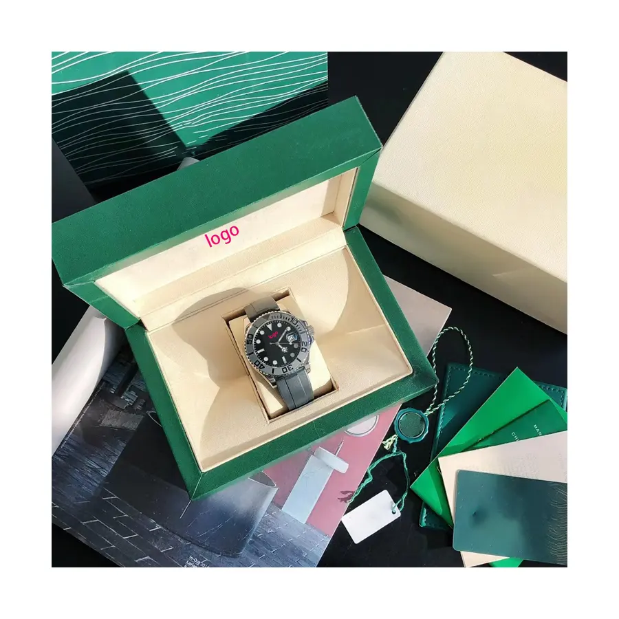 Caja de reloj de madera de lujo de alta calidad de diseño caja verde de alta calidad para caja Rolex