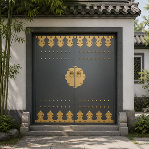 <span class=keywords><strong>Porte</strong></span> d'entrée antique <span class=keywords><strong>de</strong></span> style néo-chinois, <span class=keywords><strong>porte</strong></span> en aluminium moulé à clous, <span class=keywords><strong>porte</strong></span> <span class=keywords><strong>de</strong></span> sécurité pour maison individuelle et portail antivol. - Product Image 1