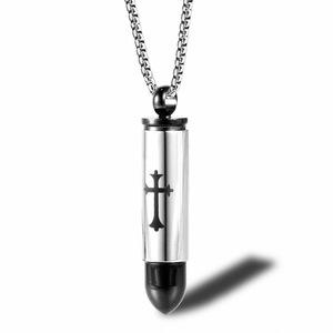 Punk Schmuck Edelstahl Kreuz Kugel Urne Asche Halskette - Product Image 2