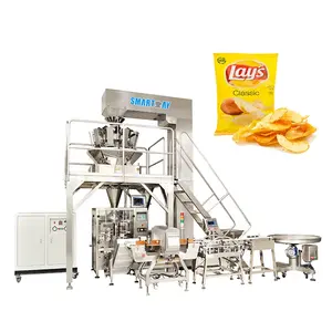 Empaquetadora automática vertical de aperitivos, máquina empacadora de patatas fritas de palomitas de maíz con nitrógeno