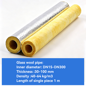 Factory Direct Fireproof Glass <b>Wool</b> Pipe High Density Waterproof Insulation Tube For Chilled Water Pipe - Product Image 3