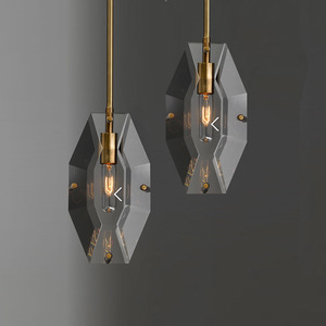 Modern Minimalist Single Pendant <b>Light</b> Unique Creative Postmodern Crystal Chandelier <b>LED</b> Copper Brass Living <b>Room</b> Lighting - Product Image 3