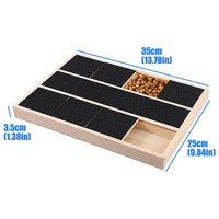 Griffoir en bois massif pour chiens et chats avec planche à griffer, tapis anti-griffures, conception de protection du canapé et distributeur de friandises pour animaux