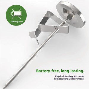 Thermomètre de cuisine portable sans pile en acier inoxydable de qualité alimentaire, type sonde, pour mesurer la température du lait et du thé - Product Image 3