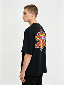 เสื้อยืดโอเวอร์ไซส์ลายกราฟิกสำหรับผู้ชาย ผ้าคอตตอนหนานุ่ม สไตล์วินเทจ ทำสีซีดแบบดิสเทรส พิมพ์โลโก้ตามสั่ง คอเสื้อแบบลำลอง ขายส่ง - Product Image 2