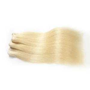 Fasci di capelli umani lisci biondo brasiliano Remy 12A 613 lisci di colore capelli umani fasci di trama per extension per capelli di bellezza