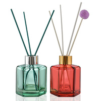 Flacon diffuseur cylindrique en verre vide de luxe personnalisé pour aromathérapie, 50 ml, 120 ml, bouchon à vis, verre transparent, marque FJ, modèle GBA-007