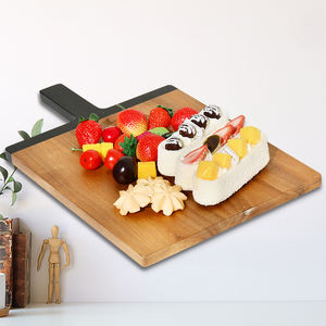 Nouveauté Planche à découper en bois d'acacia naturel et biologique de luxe faite à la main Lot de 3 avec poignée noire pour la cuisine à domicile - Product Image 5