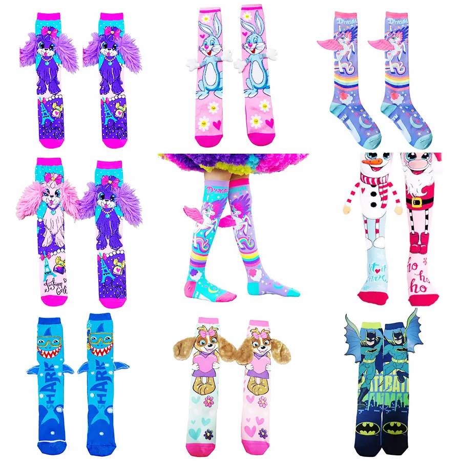 Über das knie 3d cartoon mädchen tube socken sex mode kinder cartoon comic baumwolle lange socken