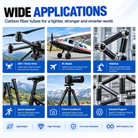 Tube en fibre de carbone 3K Twill haute résistance, léger et personnalisé, pour bras de drones UAV et projets de pièces d'avions RC