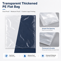 Sacs plats transparents en LDPE haute pression avec logo personnalisé pour l'emballage de pièces industrielles, d'ombrelles et d'ustensiles de cuisine - Anti-poussière