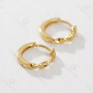 Silver 925 Earring Small Gemnel Helix Small Hoops Twisted Gold 925 Silver Customized Hoop Earrings