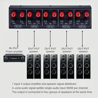Amplificateur passif 1-IN-4-OUT/répartiteur de haut-parleurs Distributeur de commutateurs audio pour organiser plusieurs haut-parleurs dans des sacs