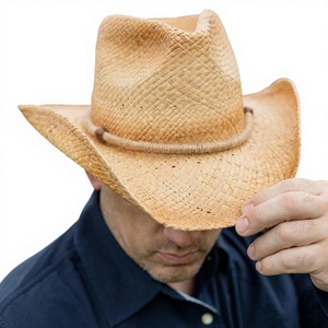 Unisex Straw Cowboy <b>Hat</b> Wide Brim Casual Adult Outdoor Spring <b>Summer</b> 56-58CM - Product Image 4