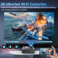 Proyektor 1600ANSI Baru dengan LCD Cahaya Siang Hari, TV Pintar Terbaru HD 4K 1080P Portabel WIFI untuk Luar Ruangan Lampu LED 5G