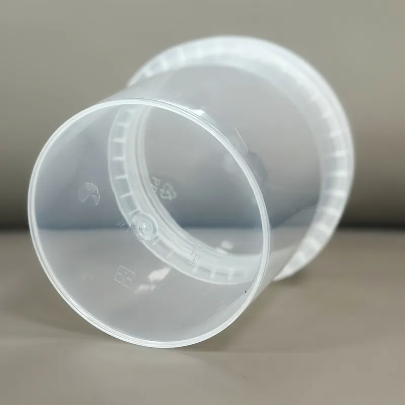 1 Cubo de plástico transparente de fábrica al por mayor de PP con tapa antirrobo para almacenamiento de aceite