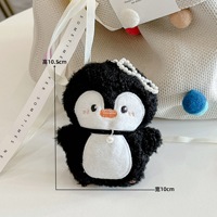 Porte-clés en peluche motif pingouin mignon, accessoire souple pour sac à dos, décoration de sac