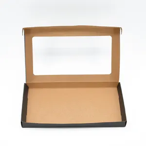 Hot Sale Custom Size Design Brown Kraft Food Grade Paper Packing Box With PET Window Easy Assembly