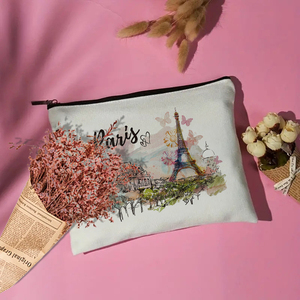 1 pc <span class=keywords><strong>Paris</strong></span> Souvenirs voyage motif personnalisé trousse de maquillage voyage toilette sac de rangement pochette cosmétique enterrement de vie de jeune fille cadeau - Product Image 5