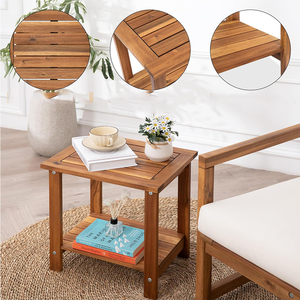 Mesa Auxiliar Rectangular Resistente a la Intemperie, Apta para Terraza, Jardín, Césped y Sala de Estar - Product Image 5