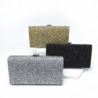 Bolso de Noche con Pedrería, Estilo Europeo, Pequeño, Cuadrado, Tipo Clutch, para Mujer