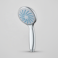 Pommeau de douche à main moderne et minimaliste en chrome, 1 mode, motif spiralé radial, installation facile pour salle de bain