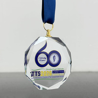 Vente en gros d'usine, médaille octogonale en verre cristal personnalisée à bas prix pour cadeaux souvenirs MH-T426