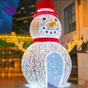 Custom Snowman Archway Christmas <b>Light</b> Installation for Theme Park Events - Product Image 6