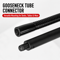 Tube d'extension flexible personnalisé en métal noir, flexible et pliable, avec connecteurs filetés sur mesure pour support de bureau