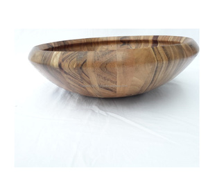 100% Pure Natural Polished Acacia <b>Wooden</b> Eco-Friendly Disposable <b>Fruit</b> Salad Serving <b>Bowl</b> for Party Home Hotel Restaurant Use - Product Image 3