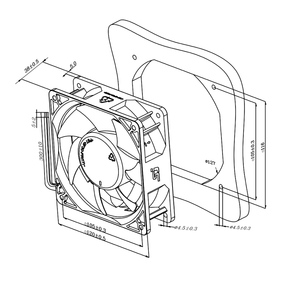 Ventola Assiale Impermeabile IP68 INNOOTEC OEM Personalizzata SJ481238-U 120mm 24V DC Serie SF0925 9.6W 6000 RPM per Uso Esterno e Marino - Product Image 3