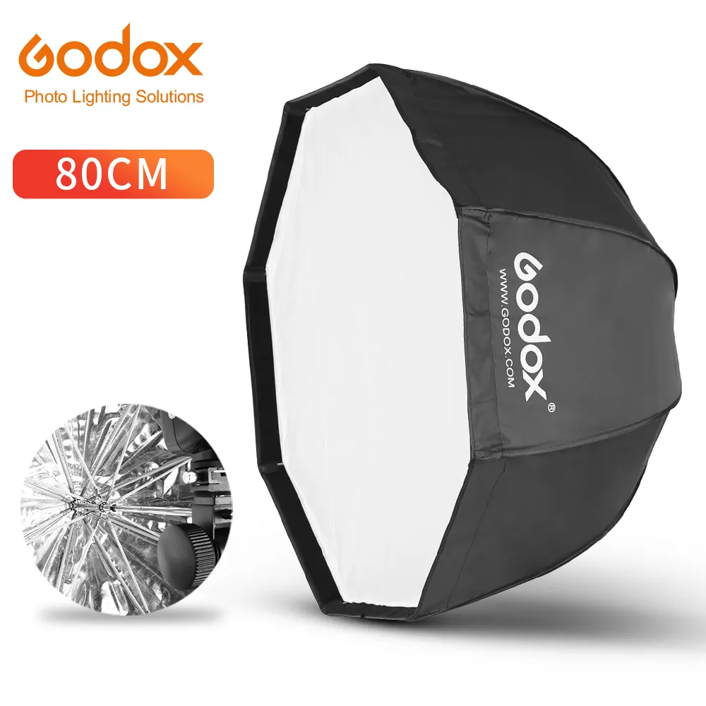 Godox 80cm 31.5inポータブルオクタゴンソフトボックスフラッシュスピードライトスピードライト傘ソフトボックスブロリーリフレクター (ソフトボックスのみ)