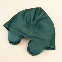 Oreiller de voyage ergonomique en mousse à mémoire de forme avec logo personnalisé, housse en satin, couleur unie, tailles S, M, L, portable, faible MOQ, vente en gros