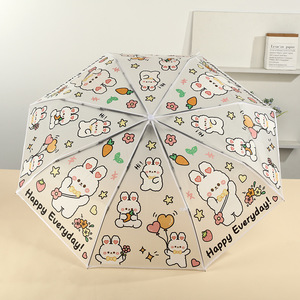 <span class=keywords><strong>Parapluie</strong></span> manuel pliant en trois sections, personnalisé avec logo, en EVA mat, mignon, pour femme, portable, compact, cadeau d'affaires avec baleines en alliage - Product Image 6
