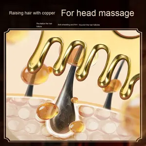 Peigne masseur multifonctionnel en laiton à dents larges avec petit nez d'oeil de dauphin Caractéristiques Produit de massage des méridiens de la tête - Product Image 5