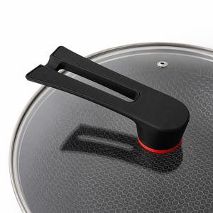 Wok de acero inoxidable 316 al por mayor del fabricante con tapa y caja de color, sartén antiadherente sin recubrimiento, sartén para saltear tipo panal - Product Image 2