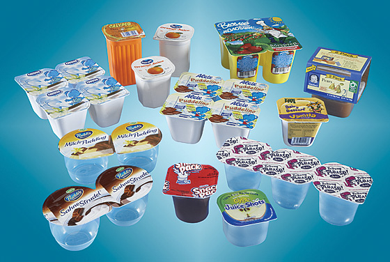 Yogurt cups with lidding film