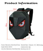 APP Control Clignotant Yeux Led Affichage Sac à dos Numérique Led Publicité Sac à dos Smart Led Moto