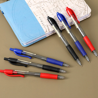 Stylo à bille personnalisé avec logo, encre rouge, bleue et noire de 0,5 mm, poignée en caoutchouc souple, stylo promotionnel transparent pour cadeau d'affaires