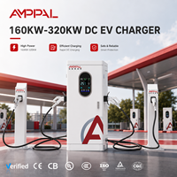 Chargeur DC commercial pour véhicules électriques AMPPAL 160KW 320KW, haute puissance, efficace, sûr, fiable, protection intelligente, multi-emplacements, montage au sol