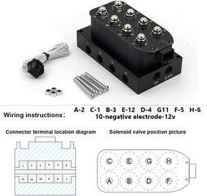 Solénoïde 12V pour suspension pneumatique 8 vannes avec panneau de commande et interrupteur de type bateau, équipé de cinq manomètres de pression d'air - Product Image 5