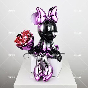 Modello di Topolino e Minnie Dipinto a Mano in Resina/Fibra di Vetro Personalizzabile per Scultura Artistica da Esposizione su Scrivania per Ufficio - Product Image 3
