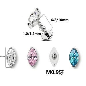 Pendientes de Titanio con Zirconia en Forma de Gota, Engaste de Puntas, Joyería para Uso Diario - Product Image 2