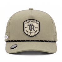 Casquette de golf de performance 5 panneaux personnalisée de qualité supérieure avec support de tee magnétique, visière imperméable et cordon