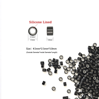 Vente en gros de 1000 pièces de micro-anneaux/enlants/perles en silicone de 4,5 mm * 2,5 mm * 3 mm pour extensions de cheveux humains, perles pour cheveux, anneaux nano