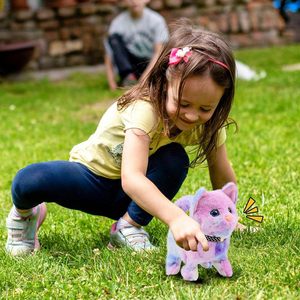 Miagolante testa scodinzolante che annuisce peluche pasqua regali di compleanno di natale che cammina gattino farcito animale interattivo arcobaleno gatto - Product Image 3